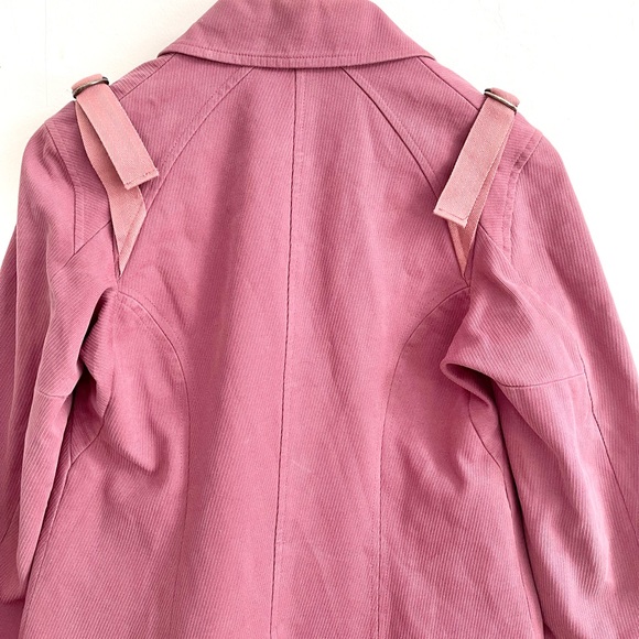 Vintage Rebecca Taylor Pink Preppy Military Peacoat Jacket Canvas Twill Coat Y2K - Picture 7 of 16